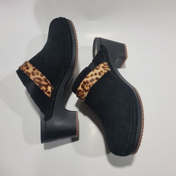 Crocs Womens Suede Block Heels Clogs Black Sz 9W - Picture 5 of 9